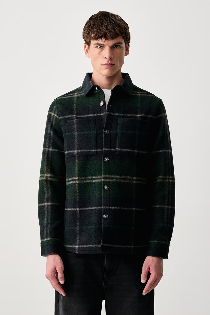 Barbour Kurtka męska z dodatkiem wełny Woodlane granatowy MOS0511