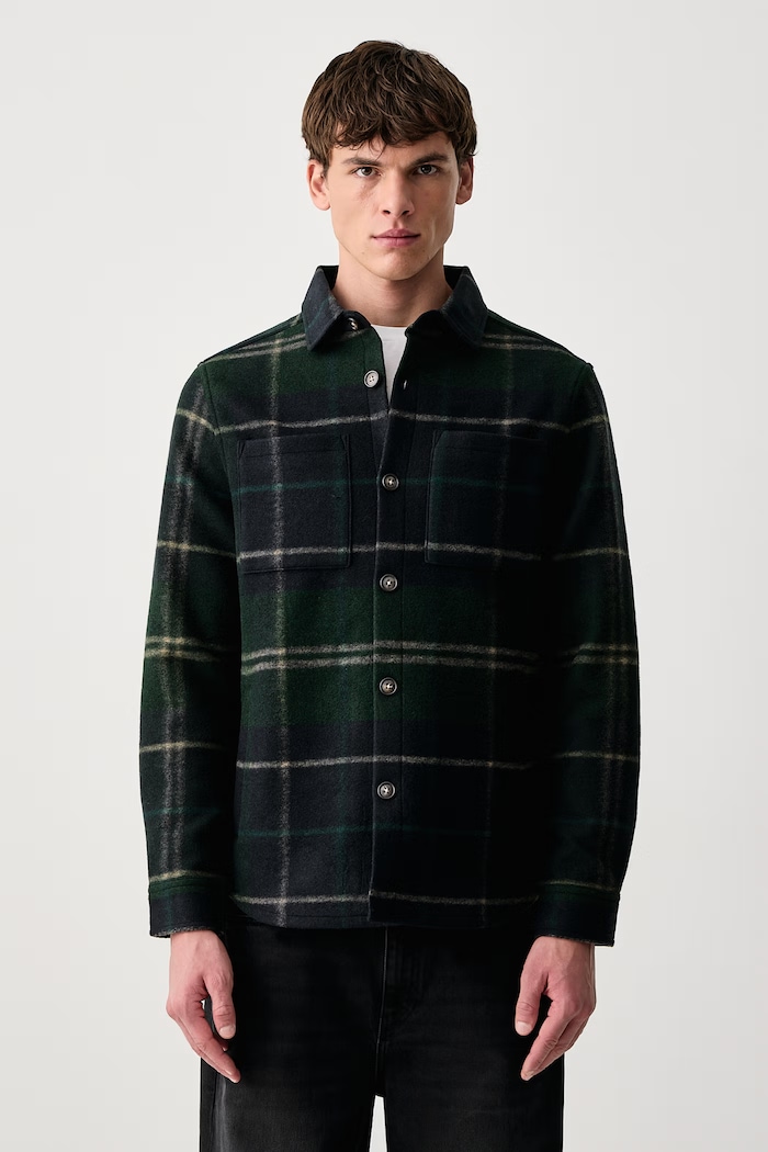 Barbour Kurtka męska z dodatkiem wełny Woodlane granatowy MOS0511