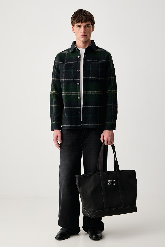 Barbour Kurtka męska z dodatkiem wełny Woodlane MOS0511 granatowy AW26