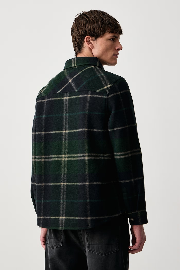 Odzież Barbour Kurtka męska z dodatkiem wełny Woodlane MOS0511 granatowy