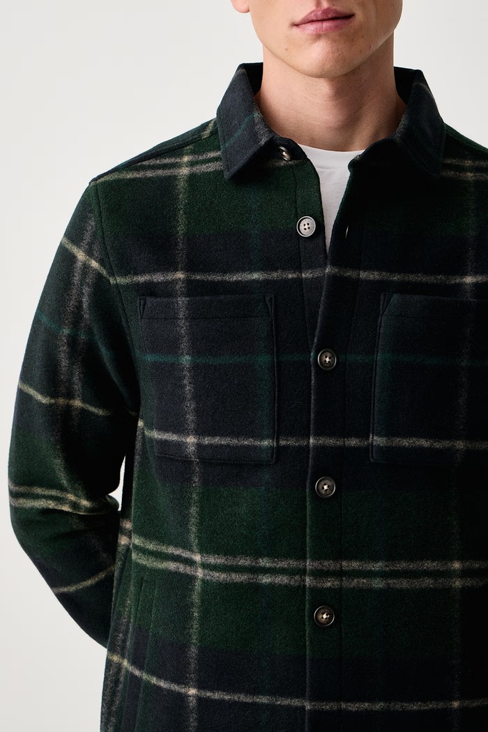 Kurtka męska z dodatkiem wełny Woodlane Barbour MOS0511 granatowy