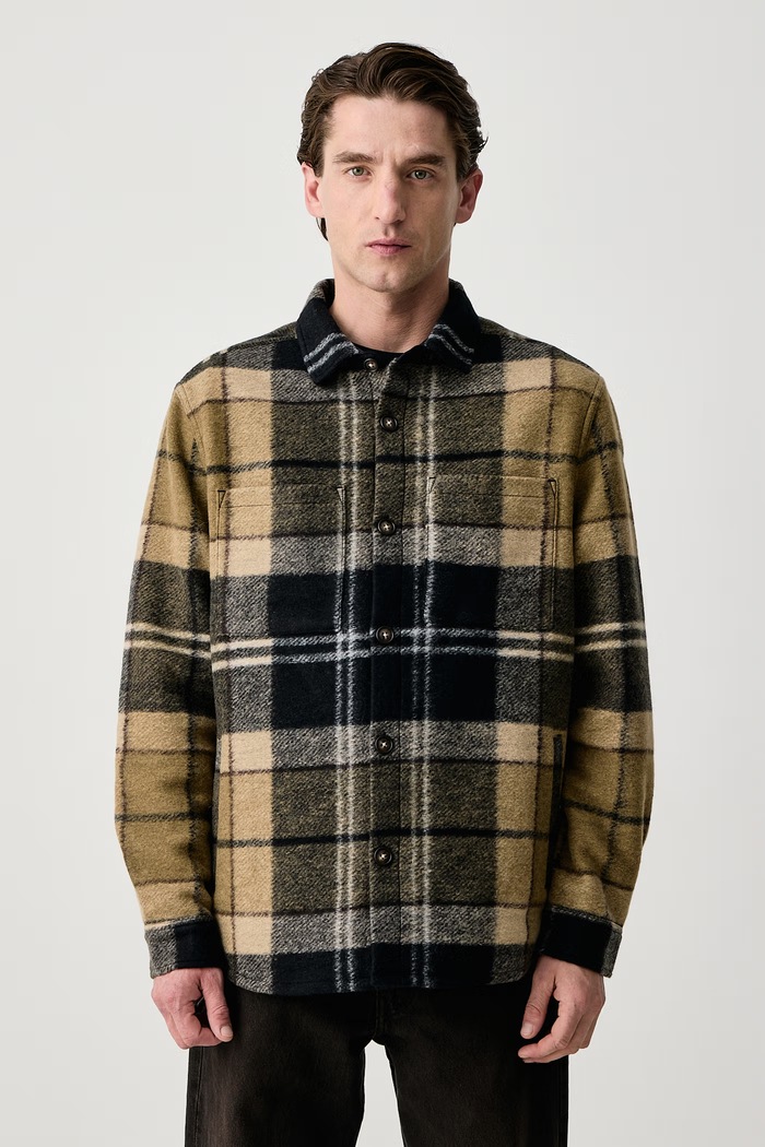 Barbour Kurtka męska z dodatkiem wełny Woodlane zielony MOS0511