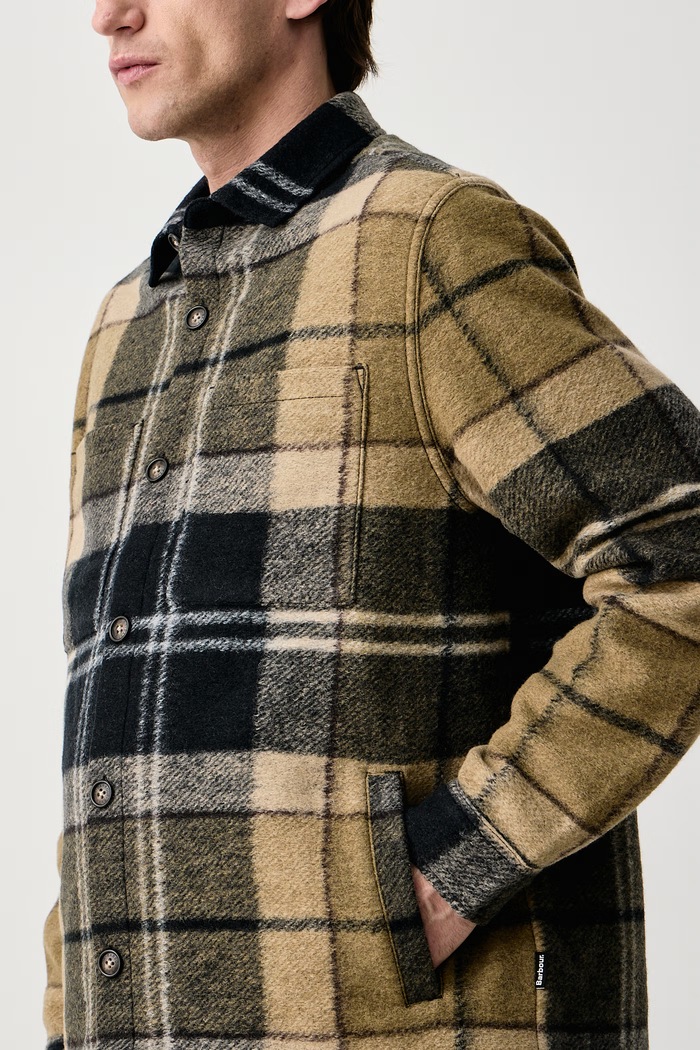 Kurtka męska z dodatkiem wełny Woodlane Barbour MOS0511 zielony