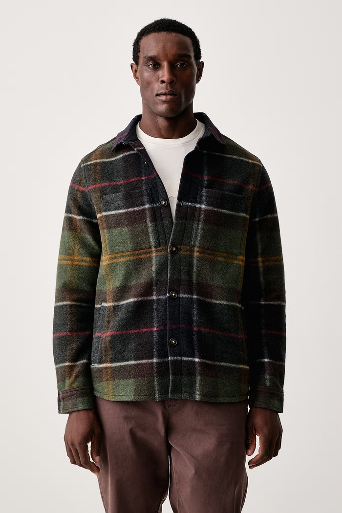 Barbour Kurtka męska z dodatkiem wełny Woodlane zielony MOS0511