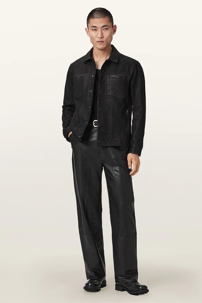 Odzież AllSaints Kurtka męska PADRO TRUCKER JACKET M025LF czarny