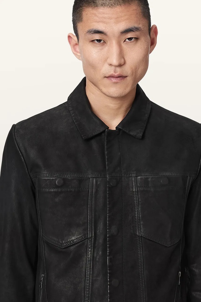 Kurtka męska PADRO TRUCKER JACKET AllSaints czarny M025LF