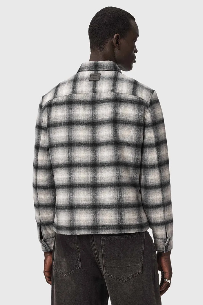 AllSaints Kurtka koszulowa męska z wełną CONDUCT JACKET M135OF szary AW26