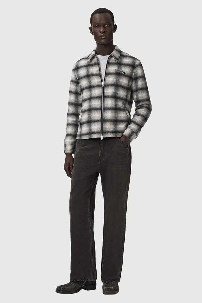 Odzież AllSaints Kurtka koszulowa męska z wełną CONDUCT JACKET M135OF szary
