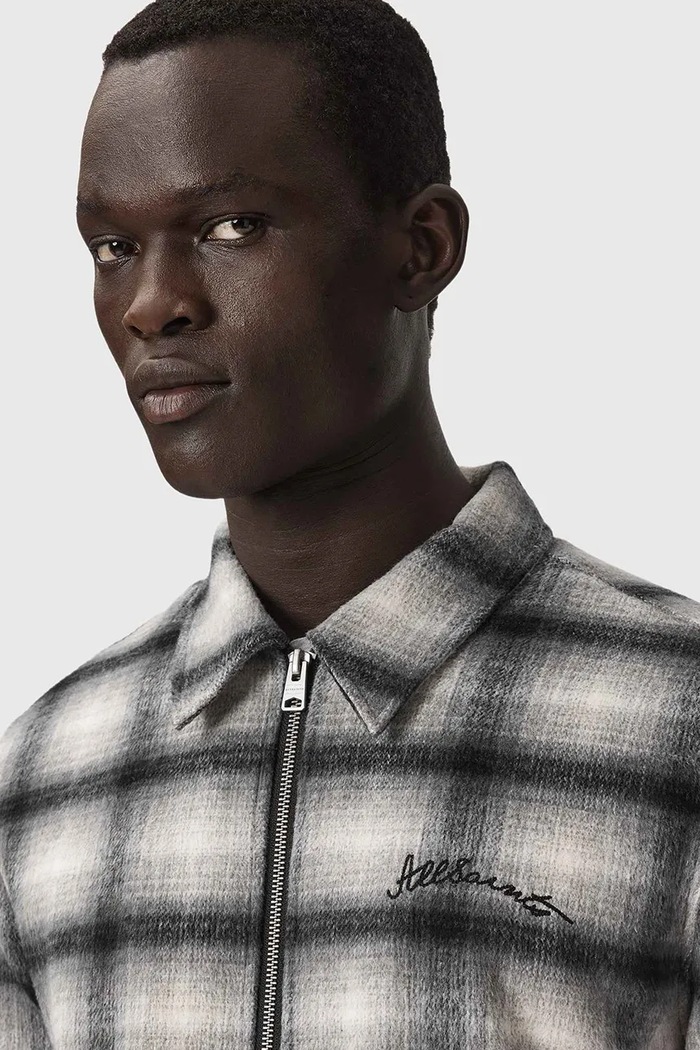 Kurtka koszulowa męska z wełną CONDUCT JACKET AllSaints M135OF szary