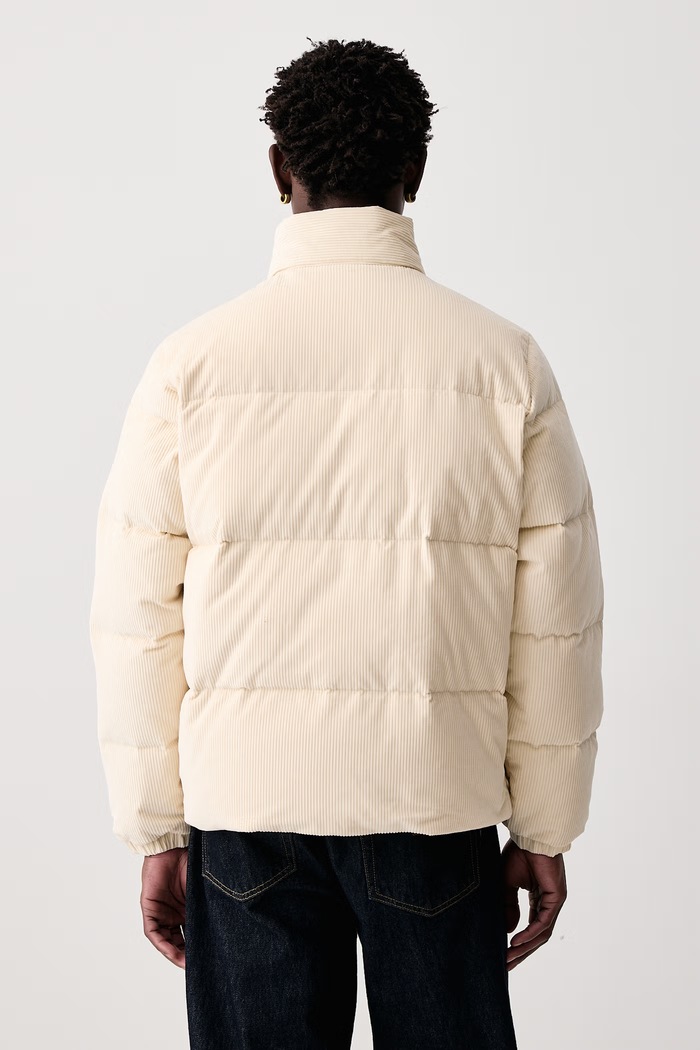 Oblečení Lacoste Péřová bunda manšestrová pánská BH8701.056 béžová