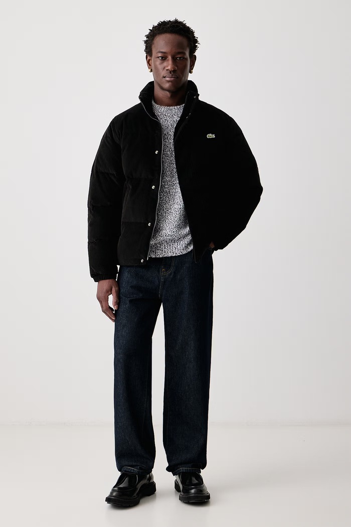 Lacoste Péřová bunda manšestrová pánská BH8701.031 černá AW26