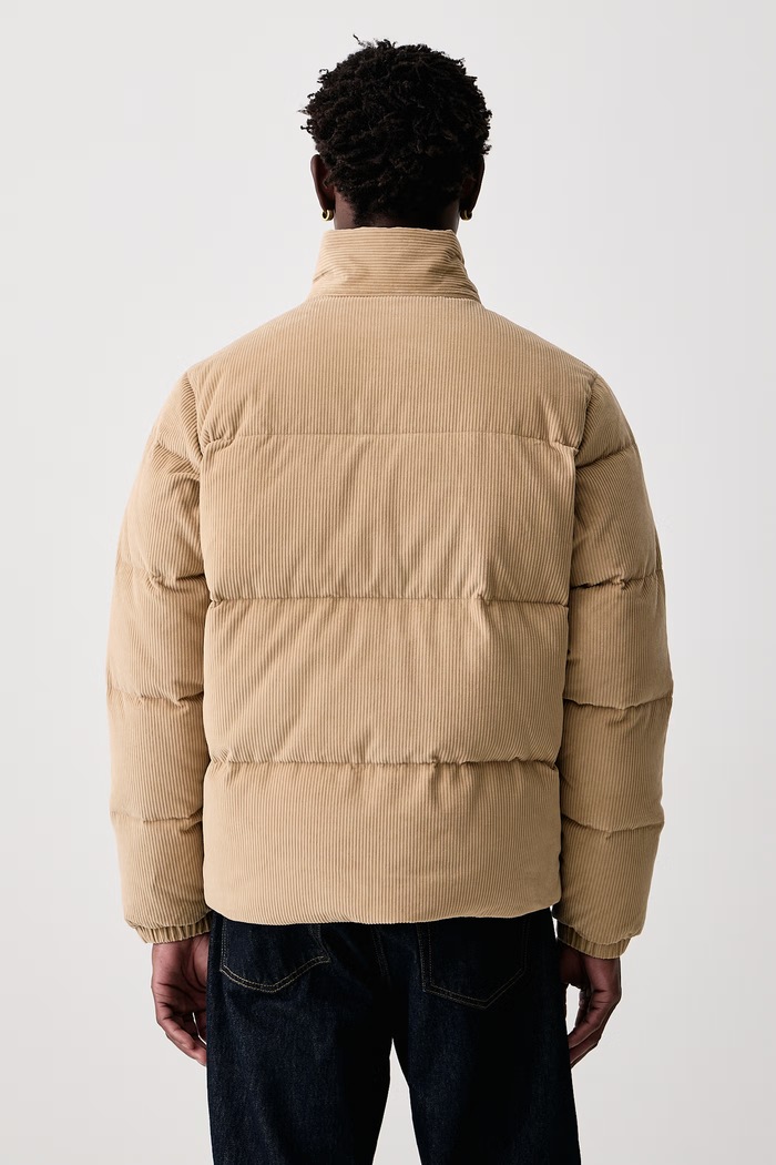 Oblečení Lacoste Péřová bunda manšestrová pánská BH8701.02S béžová