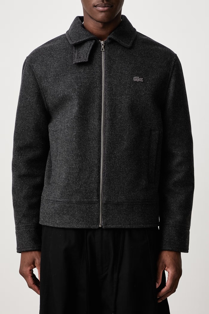 Krótka kurtka z wełną męska Lacoste szary BH8696.050
