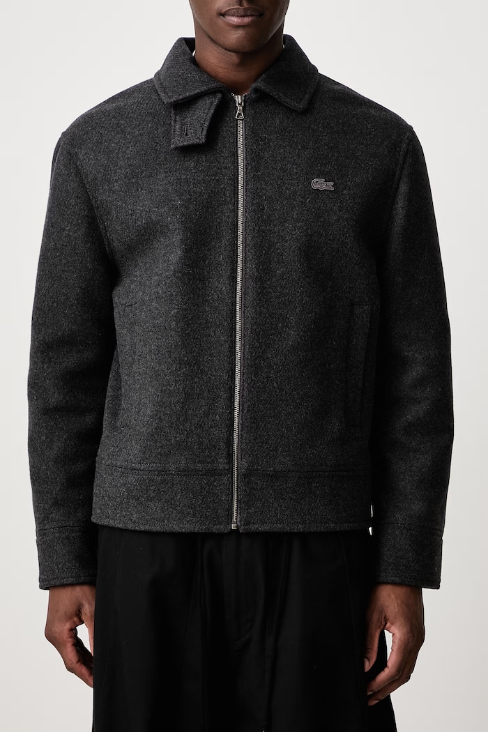 Krótka kurtka z wełną męska Lacoste szary BH8696.050