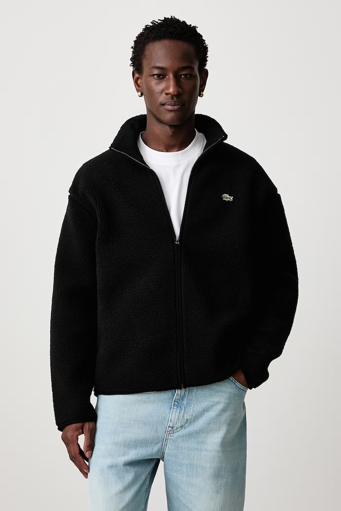 Lacoste Bluza rozpinana polarowa męska czarny BH8672.031