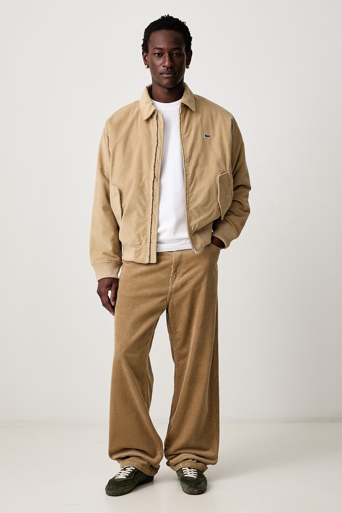 Lacoste Kurtka przejściowa sztruksowa męska BH2994.02S beżowy AW26