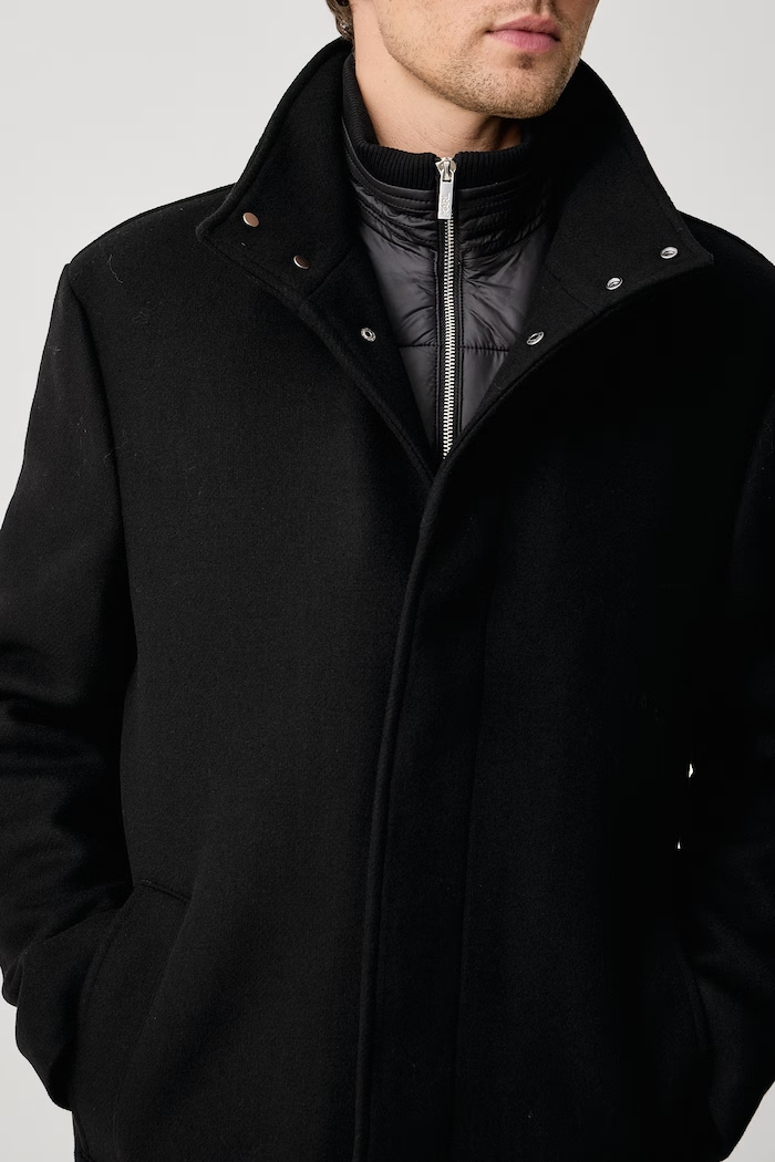 Plášť pánsky s vlnou Karl Lagerfeld 564585.505034 čierna