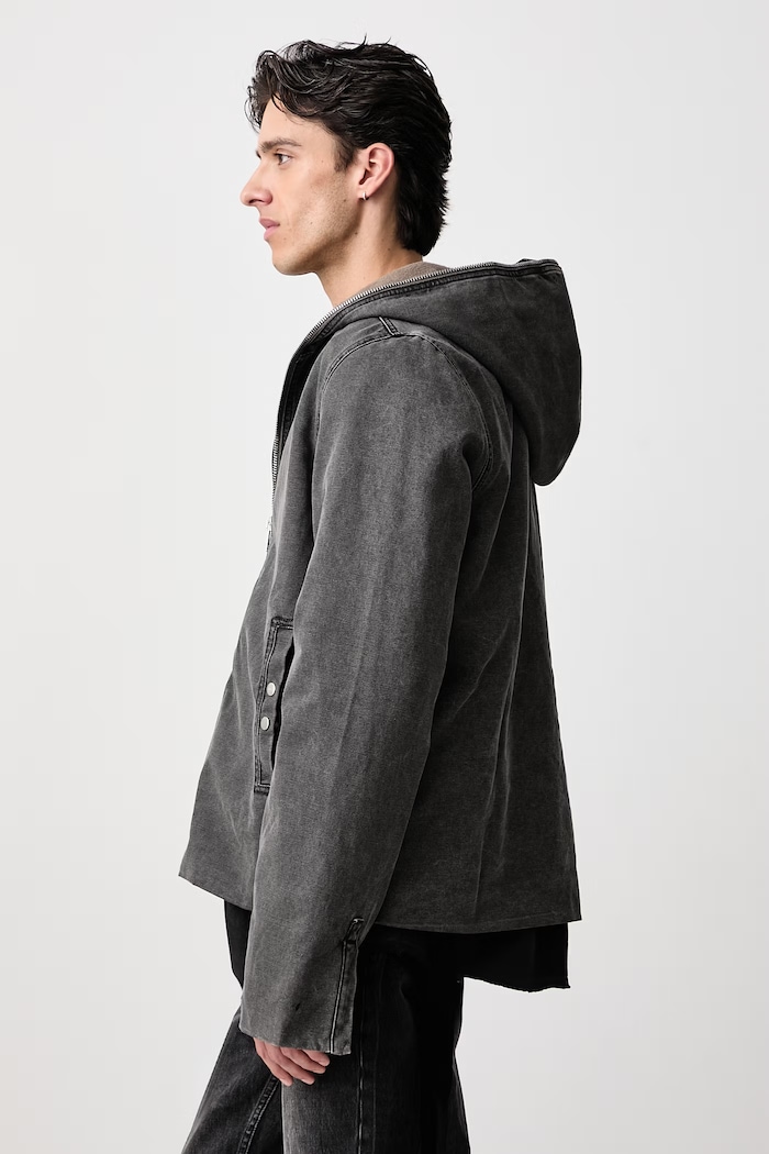 Gimp geacă de tranziție din bumbac pentru bărbați Rick Owens DRKSHDW DU02F6778.CVG gri