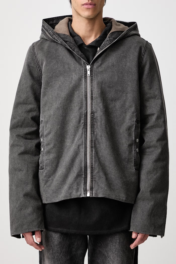 Gimp geacă de tranziție din bumbac pentru bărbați Rick Owens DRKSHDW gri DU02F6778.CVG