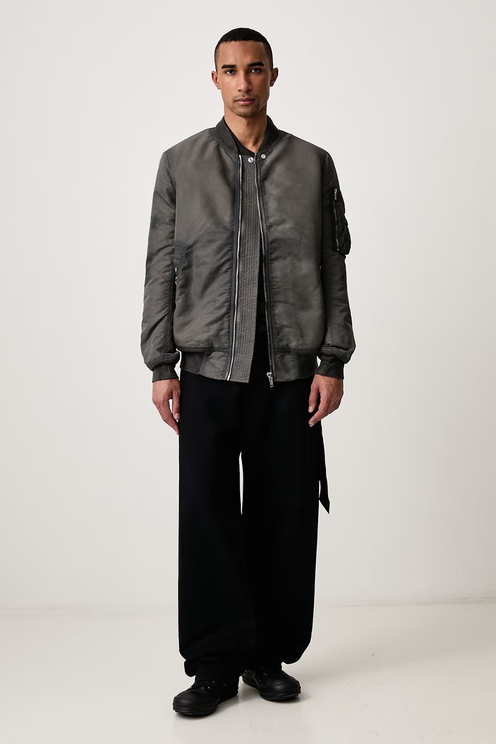 Rick Owens DRKSHDW Classic Flight geacă bomber pentru bărbați DU02F6774.NBFD gri AW26
