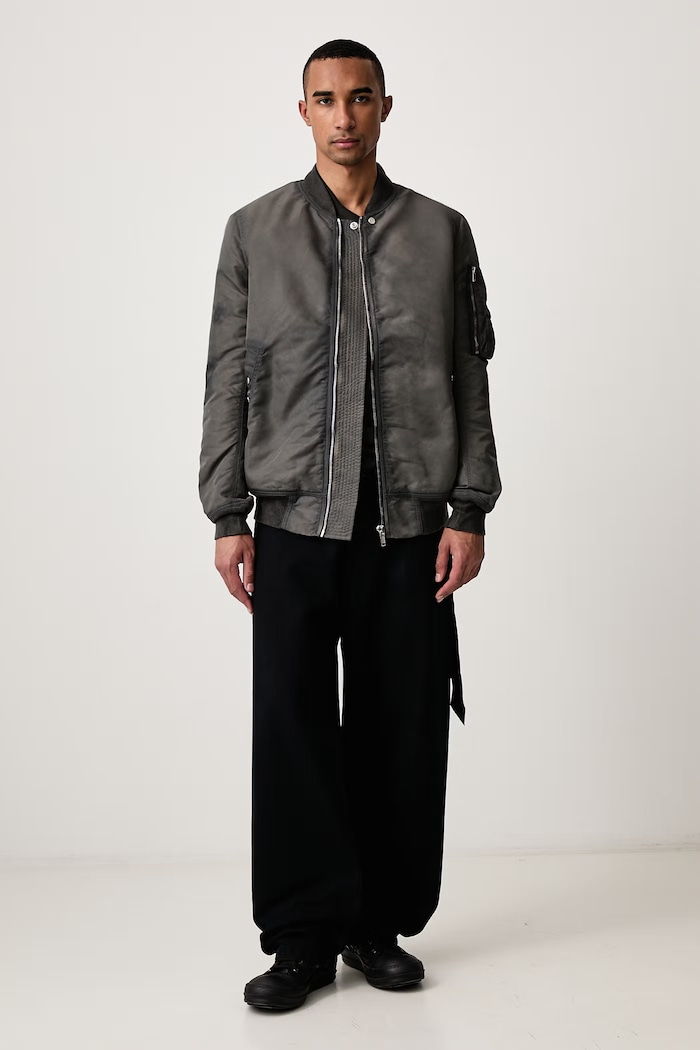 Rick Owens DRKSHDW Classic Flight geacă bomber pentru bărbați DU02F6774.NBFD gri AW26