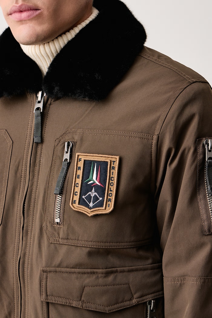 Krótka kurtka męska Aeronautica Militare AB3108UCT03151 brązowy