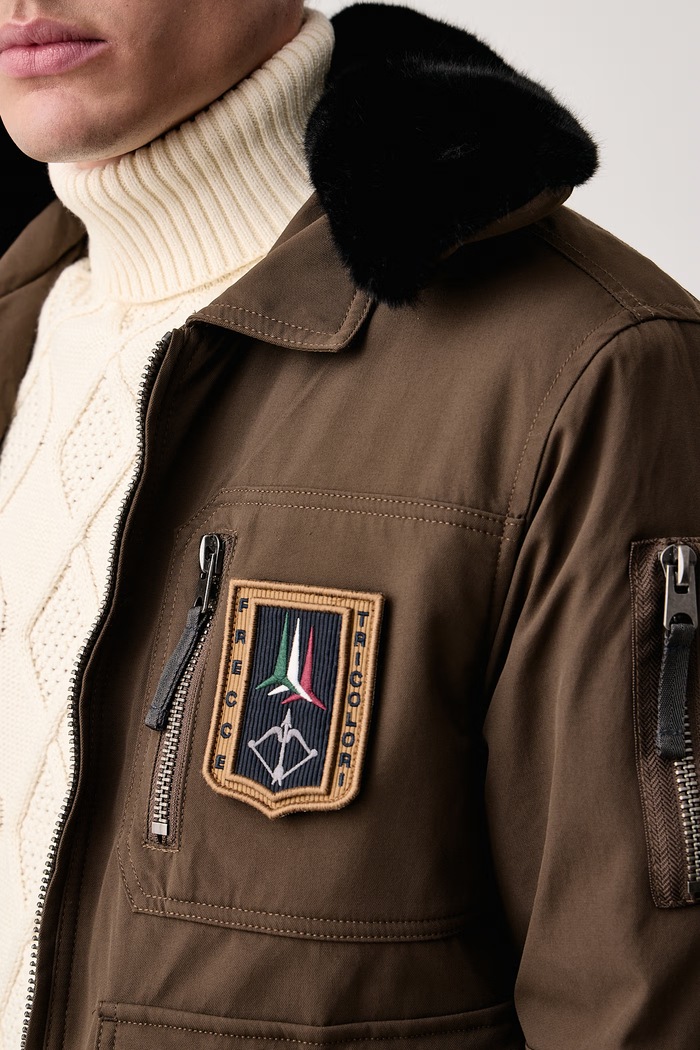 Krótka kurtka męska Aeronautica Militare brązowy AB3108UCT03151