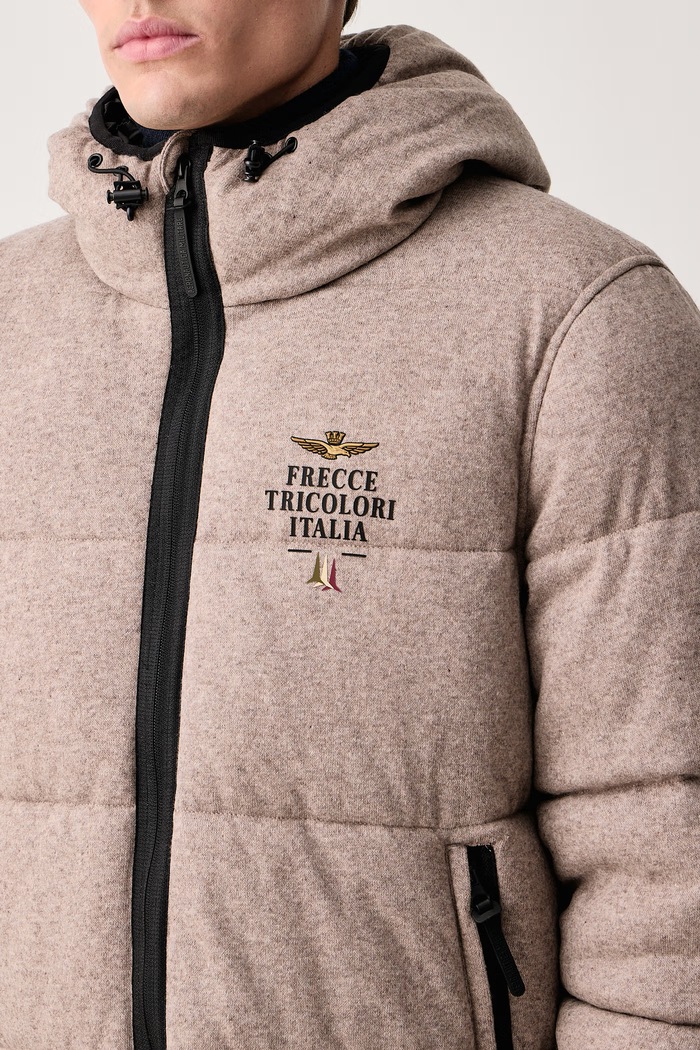 Kurtka zimowa męska z wełną Aeronautica Militare AB3085UCT04373 beżowy