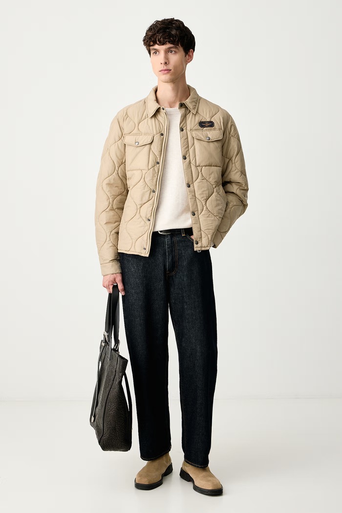 Aeronautica Militare Krótka kurtka męska AB3076UCT04214 beżowy AW26