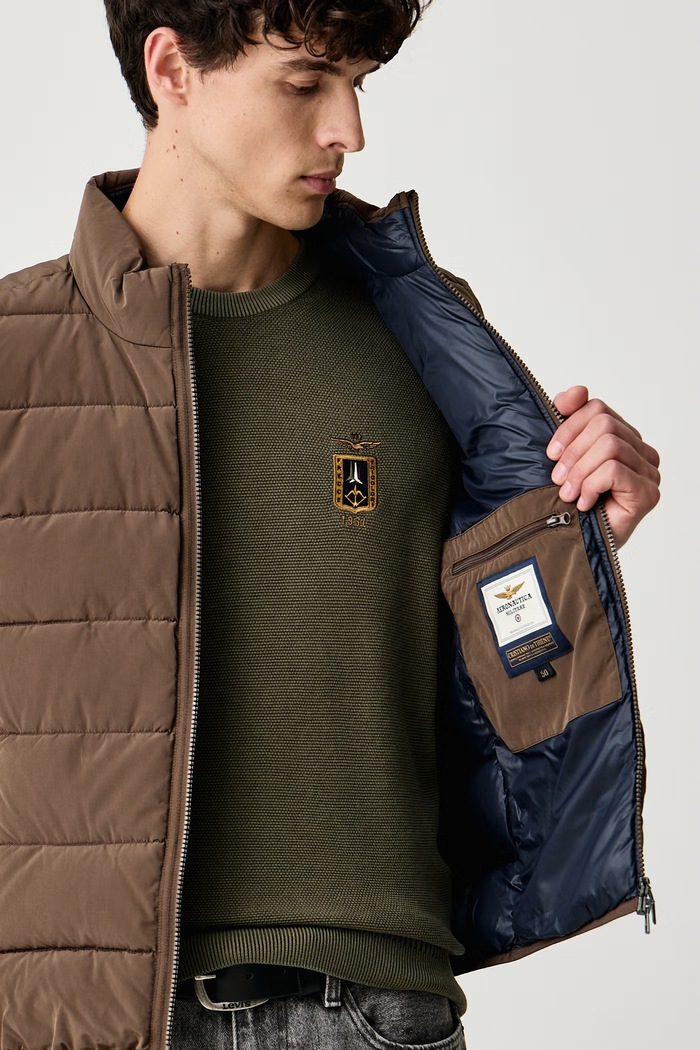 Bezrękawnik męski Aeronautica Militare brązowy AB3073UCT04358