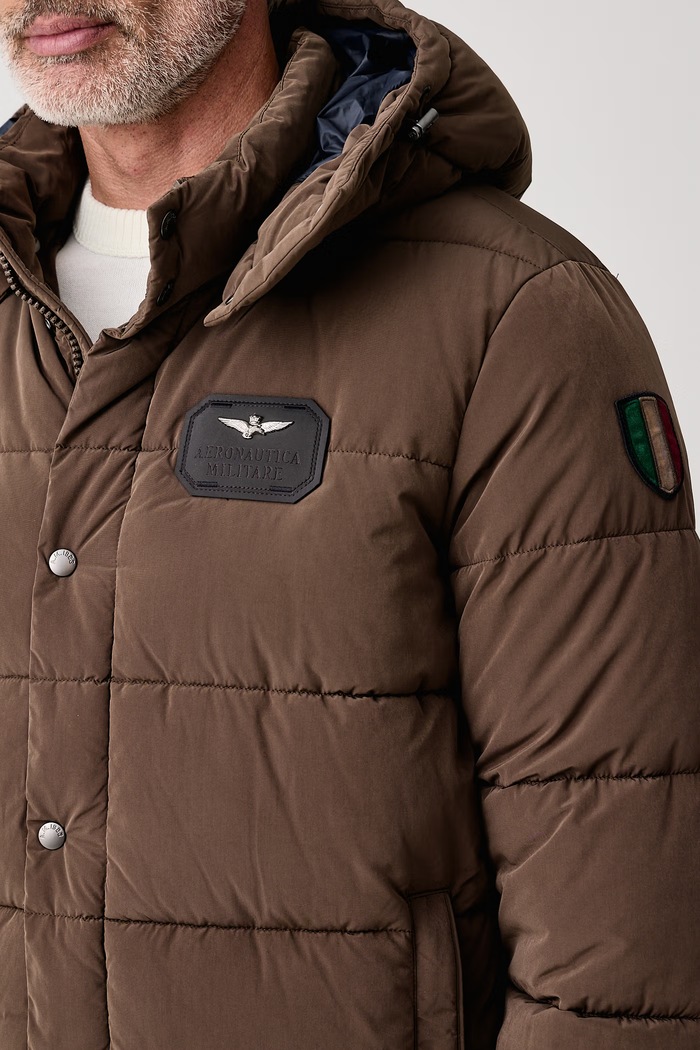 Kurtka pikowana męska Aeronautica Militare AB3072UCT04358 brązowy