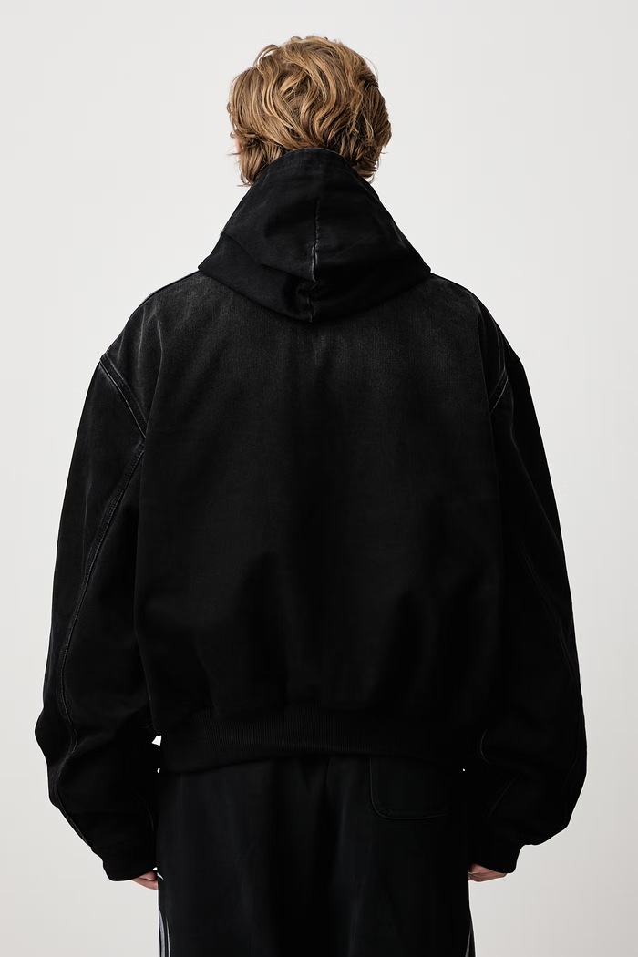 Odzież Vetements Denim Workwear Bomber kurtka jeansowa męska MH27DJ067B czarny