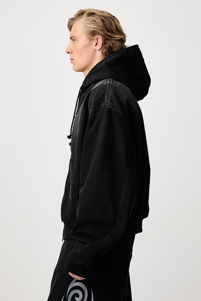 Denim Workwear Bomber kurtka jeansowa męska Vetements MH27DJ067B czarny