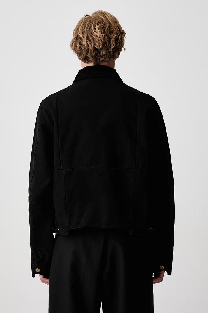 Odzież Vetements Cut-up Workwear krótka kurtka bawełniana męska MH27JA255B czarny