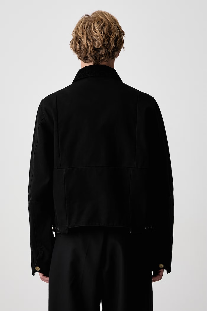 Odzież Vetements Cut-up Workwear krótka kurtka bawełniana męska MH27JA255B czarny