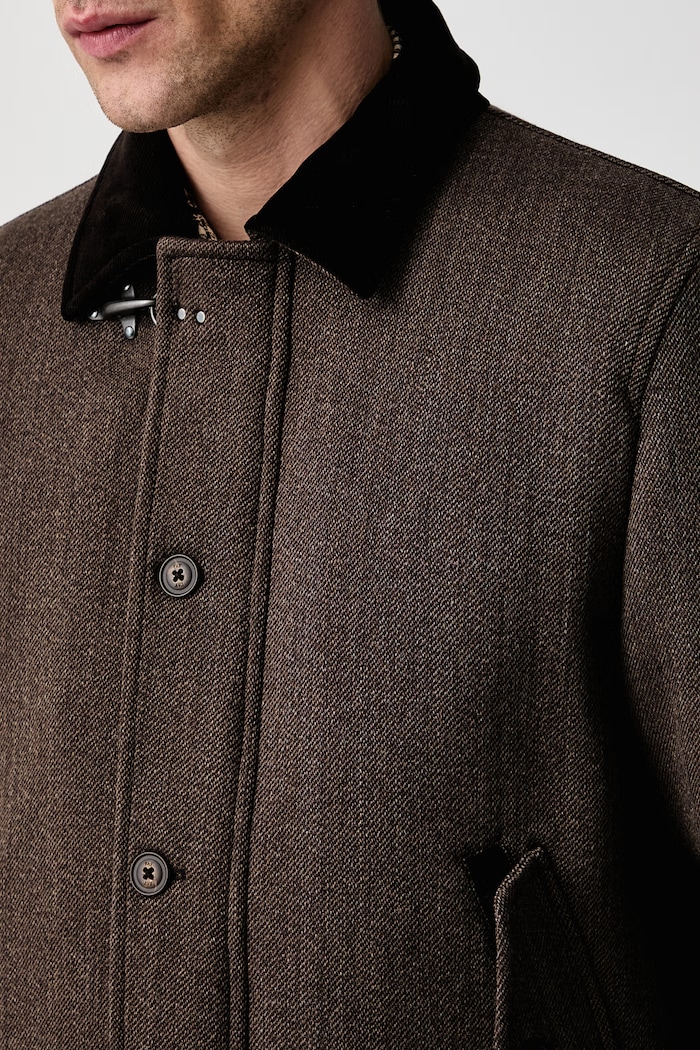 Kurtka przejściowa męska wełniana FAY NAM11530060ZIN brązowy
