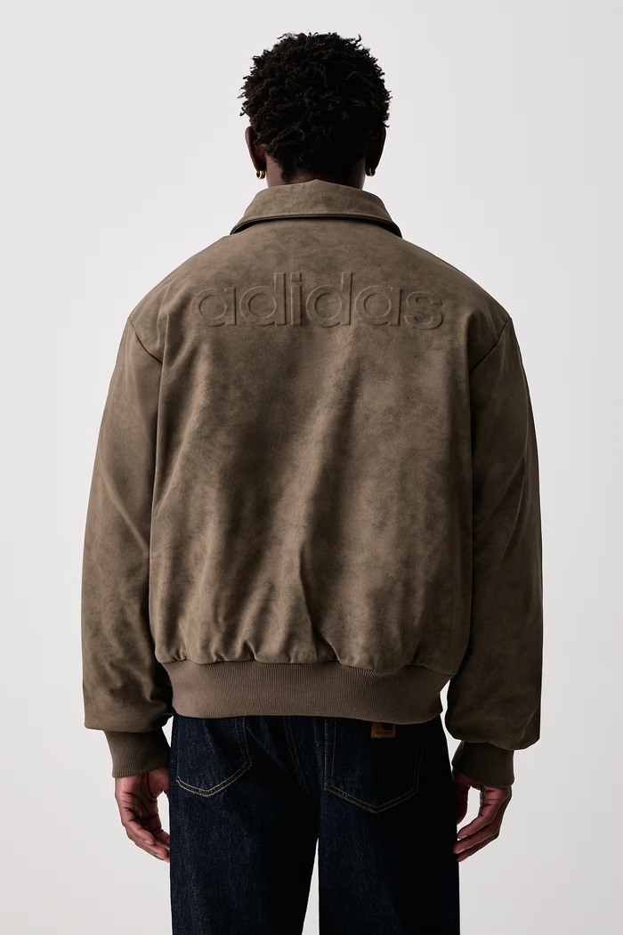 Odzież adidas Originals Cutline Pleather kurtka przejściowa z imitacji skóry męska KQ9485 brązowy