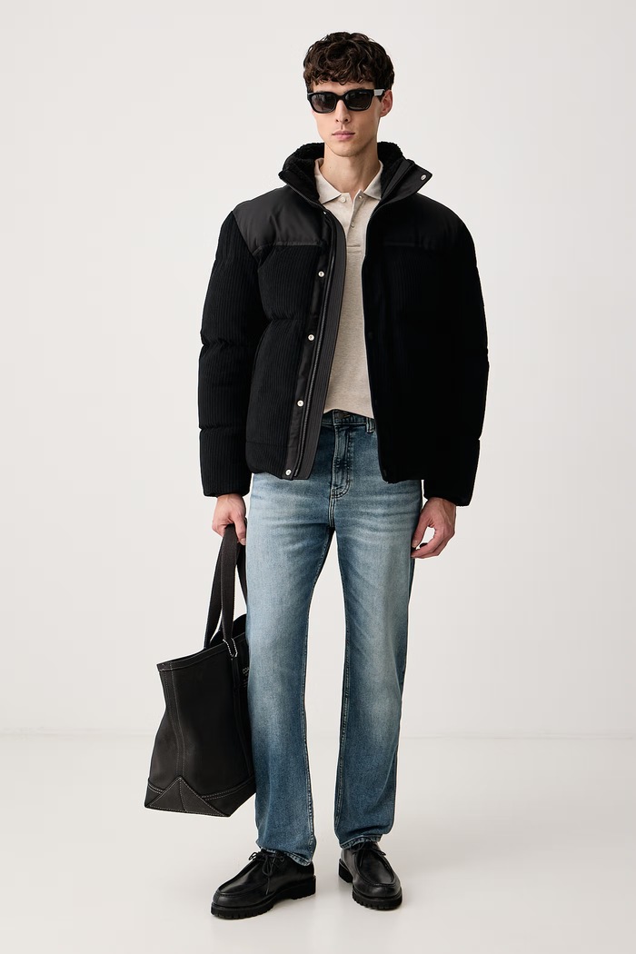 BOSS Orange Kurtka pikowana męska Ocord 50565759 czarny AW26