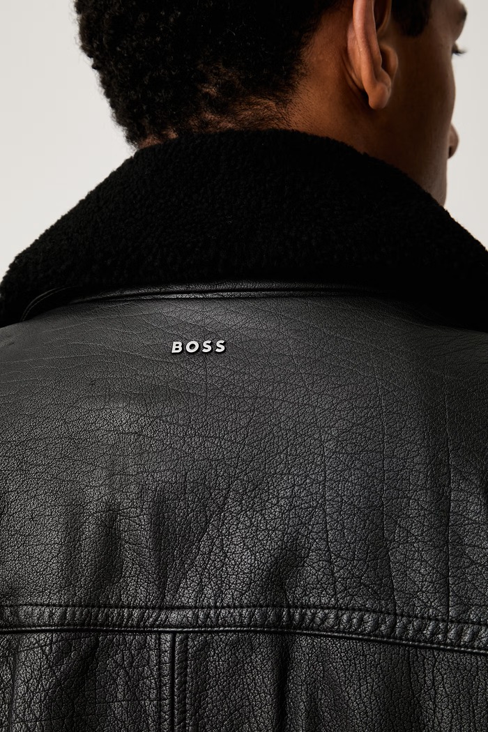 BOSS Orange kratka jakna za muškarce od kože Jopeak 50566594