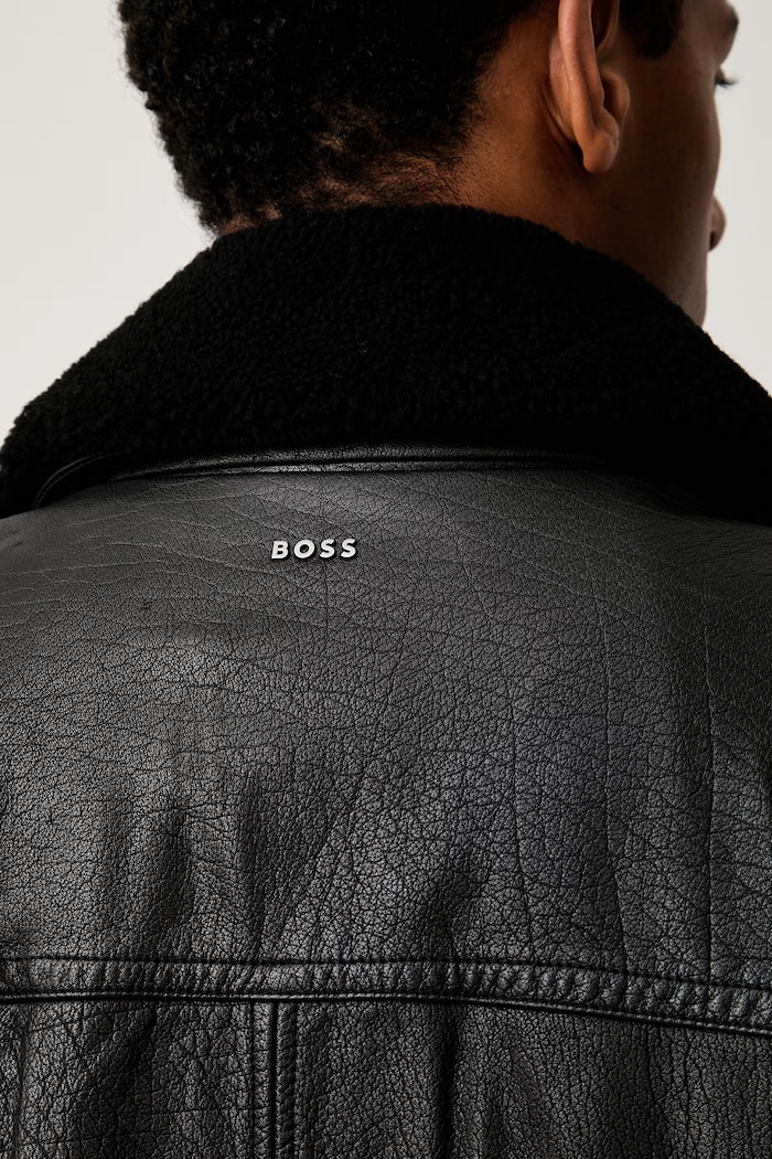 BOSS Orange giacca corta da uomo in pelle Jopeak 50566594