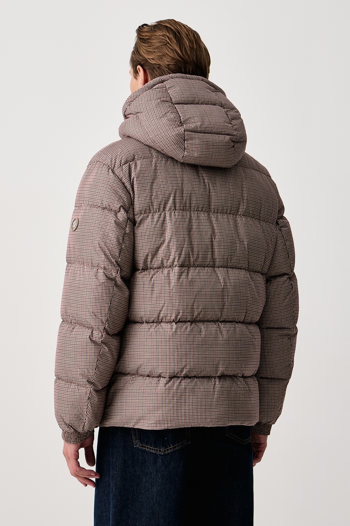 Oblečenie BOSS Prešívaná bunda pánska H-Colter-HOUNDSTOOTH 50572028 hnedá