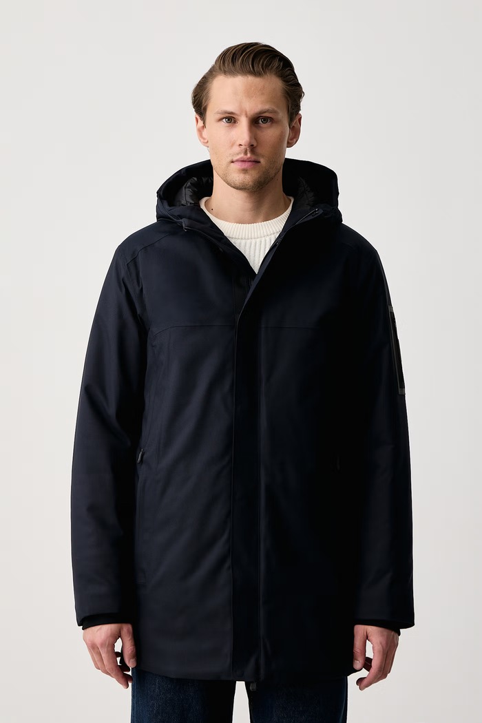 BOSS Green Kurtka zimowa męska OW_Hexatech Parka granatowy 50570858