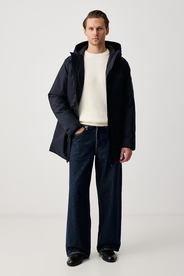 BOSS Green Kurtka zimowa męska OW_Hexatech Parka 50570858 granatowy AW26