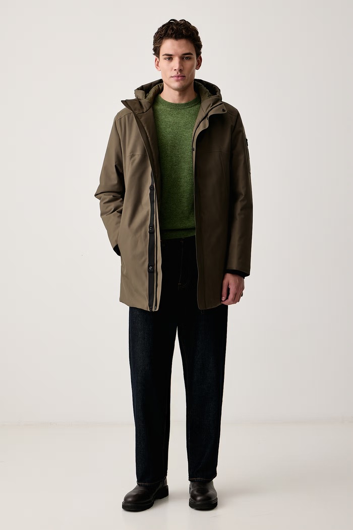 BOSS Green Kurtka zimowa męska OW_Hexatech Parka 50570858 zielony AW26