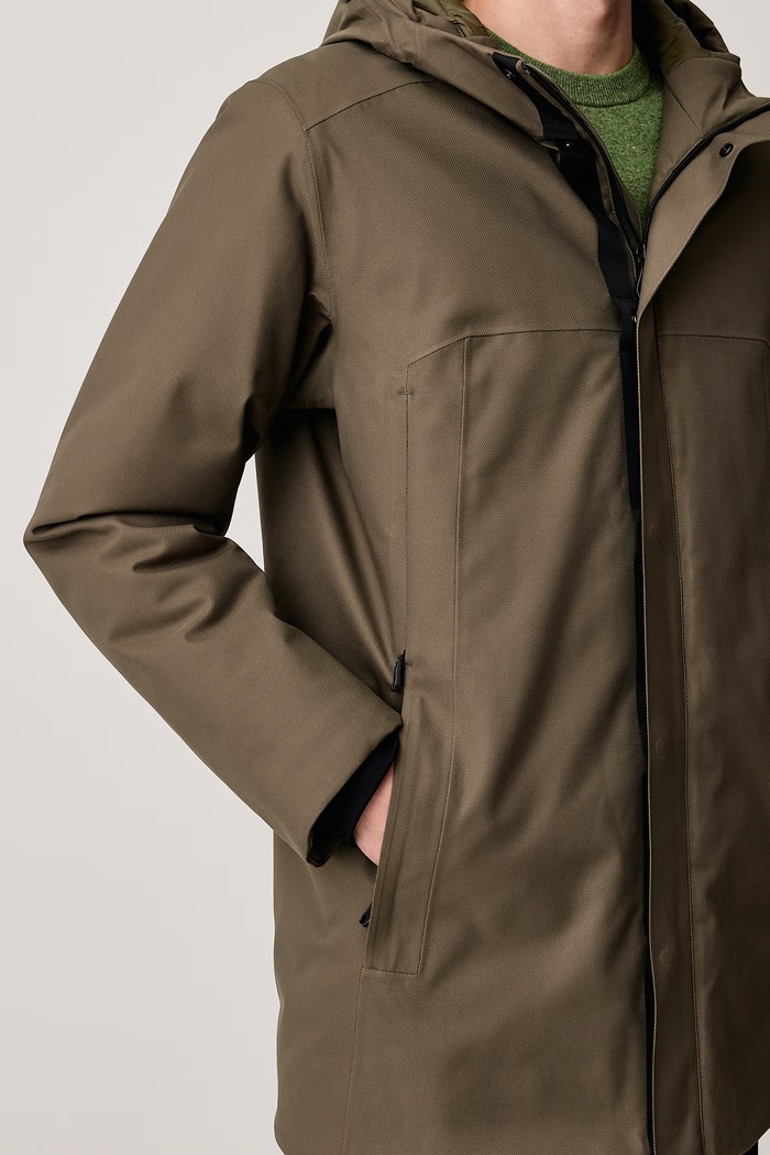 Kurtka zimowa męska OW_Hexatech Parka BOSS Green 50570858 zielony