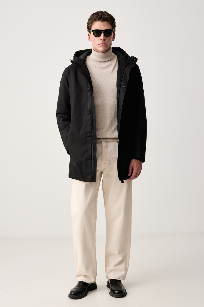 BOSS Green Zimná bunda pánska OW_Hexatech Parka 50570858 čierna AW26