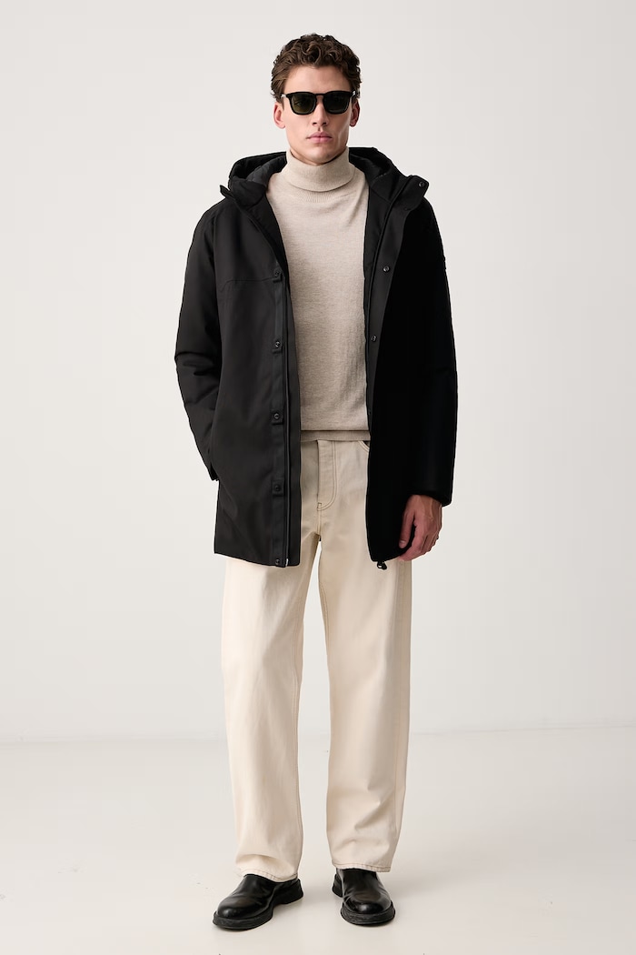 BOSS Green Zimná bunda pánska OW_Hexatech Parka 50570858 čierna AW26