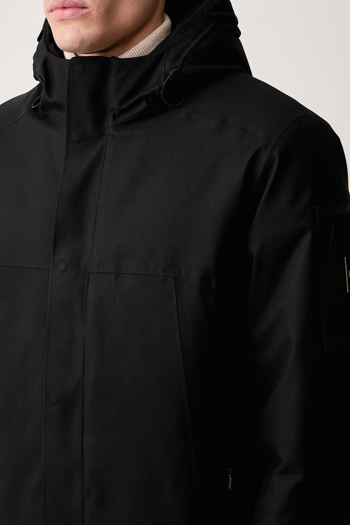 Zimná bunda pánska OW_Hexatech Parka BOSS Green 50570858 čierna