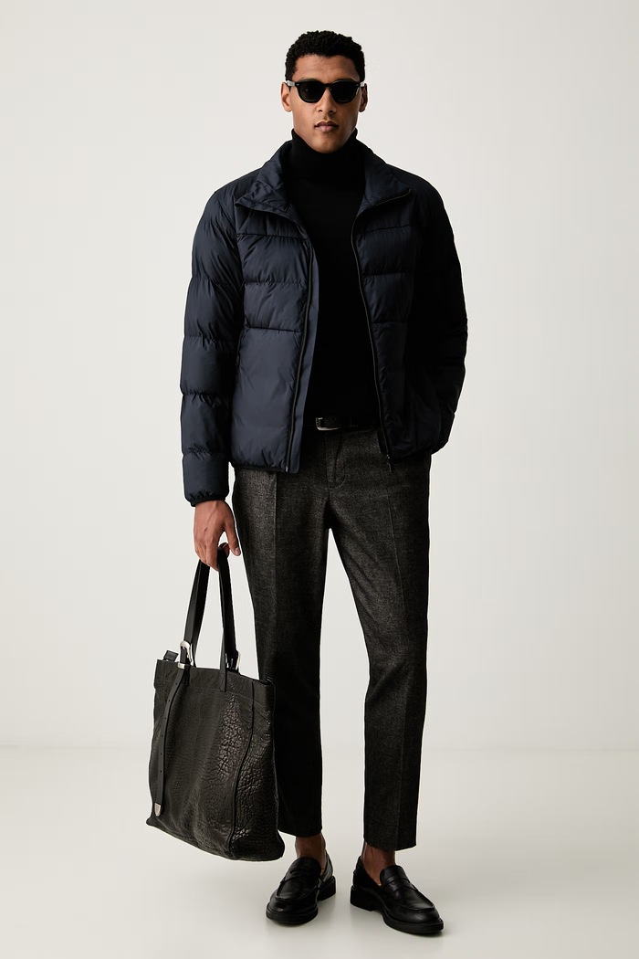BOSS Green Prechodná bunda pánska OW_Urbanex Puffer 50569136 tmavomodrá AW26