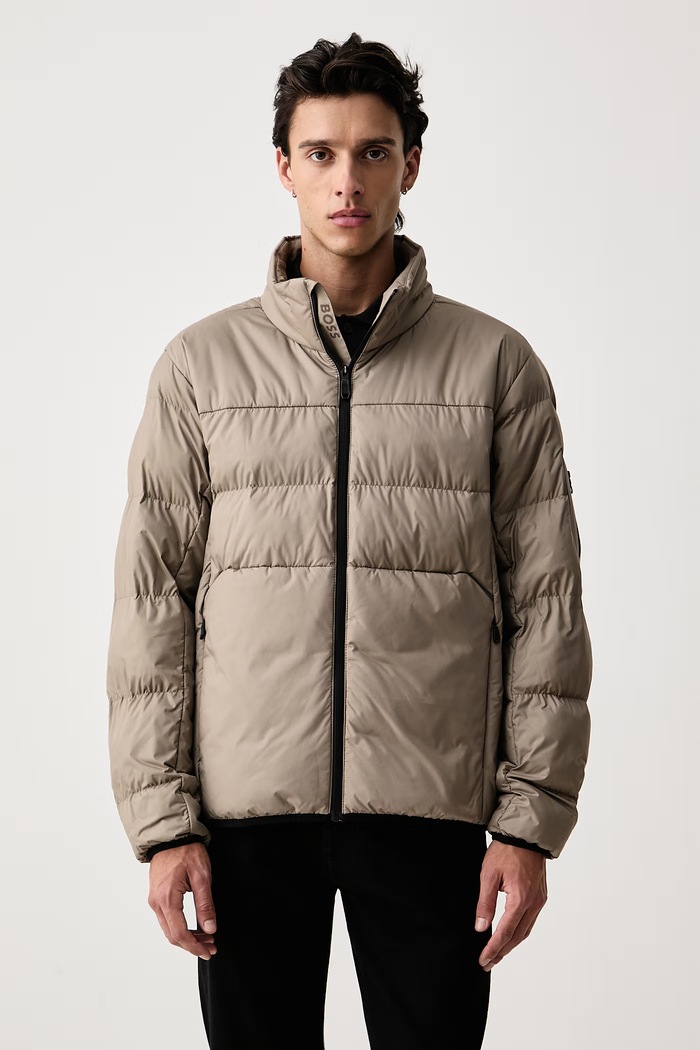 BOSS Green přechodová bunda pánská OW_Urbanex Puffer béžová 50569136